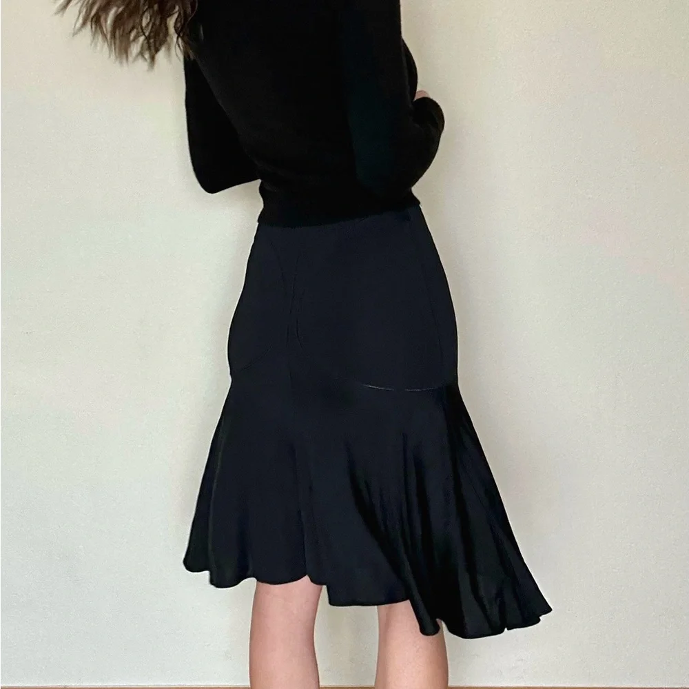 Vintage ALAÏA Fitted Stretch Tulip Flare Designer Skirt - Picture 1 of 16